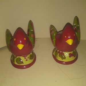 Vintage red Cardinal salt and pepper shakers